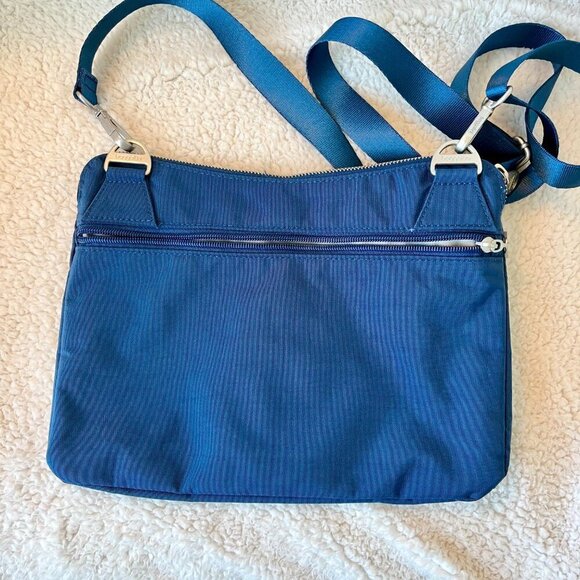 Baggallini Rio Crossbody Travel Bag, Blue Silver Detail - Picture 2 of 16